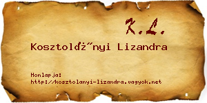 Kosztolányi Lizandra névjegykártya
